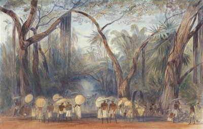 Coolies on the Road near Kalicut, Malabar by Edward Lear
